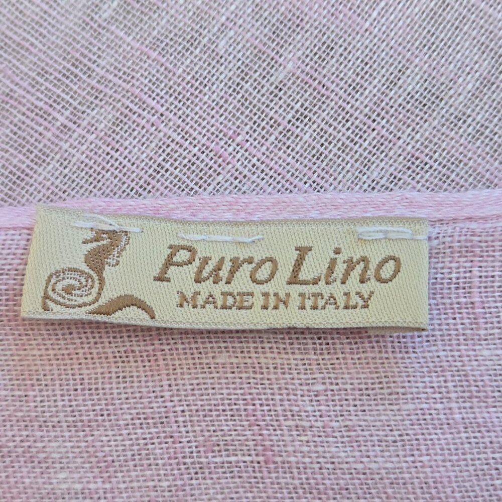 Puro Lino Pink Linen Scarf Italy - Picture 4 of 8
